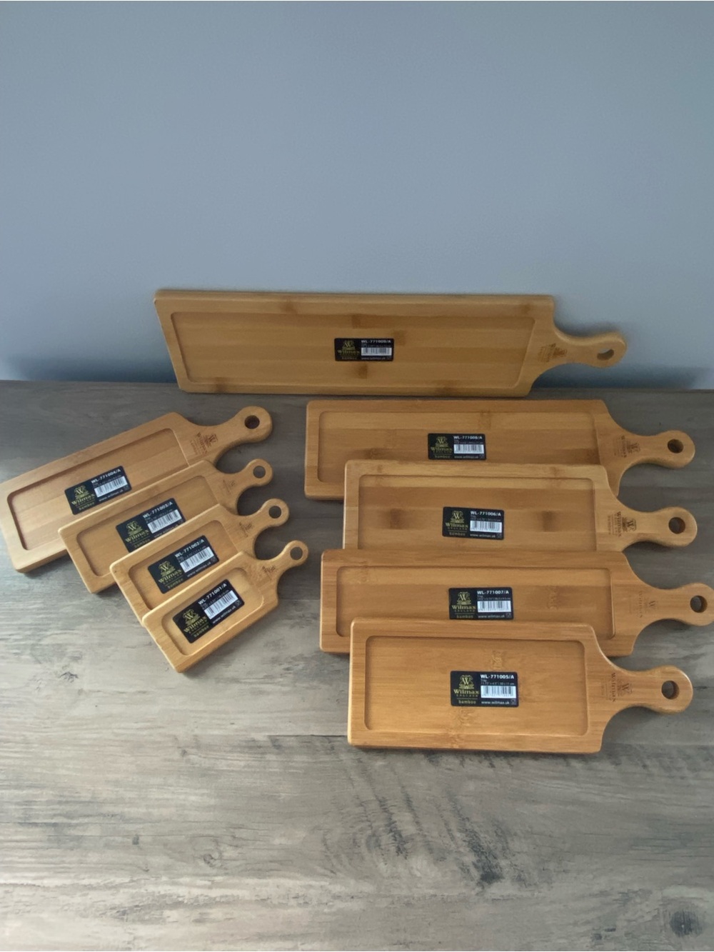 Wilmax England Bamboo Serving Showcase Charcuterie Tray Set